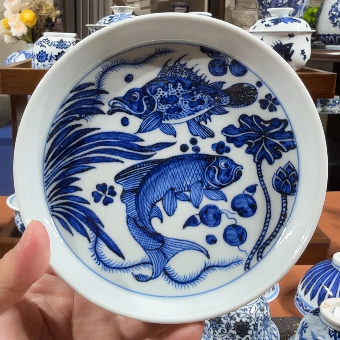 摆件宇泽堂宇鱼藻壶承