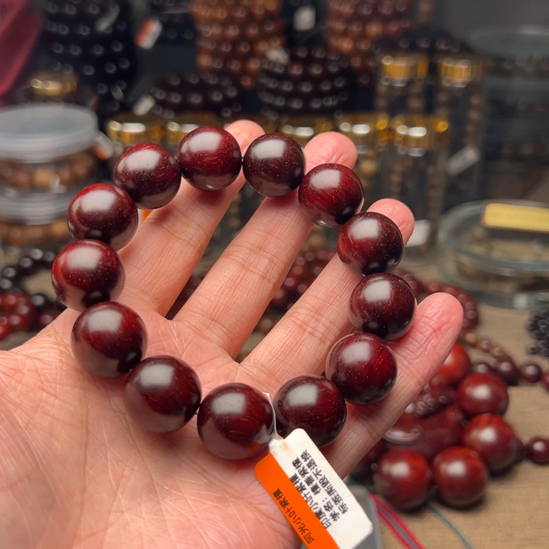 蔚***海檀香紫檀（小叶紫檀）手串/手链1.8原汁原味顶泥金星氧化