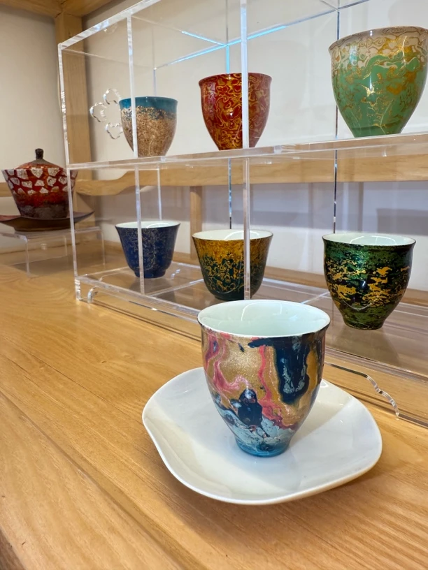 漆许非遗大漆主人杯陶瓷茶具品茗杯福州三宝大漆梵高的画