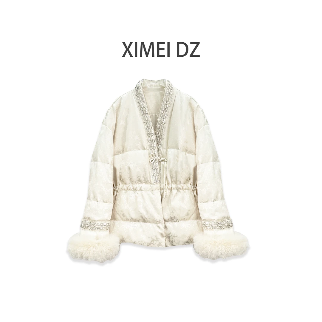 秋冬国风新中式袖厚款长袖保暖中国风冬季女士时尚女