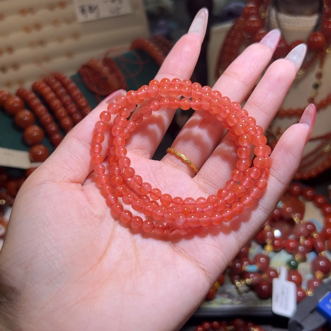 南红玛瑙未镶嵌手链4mm