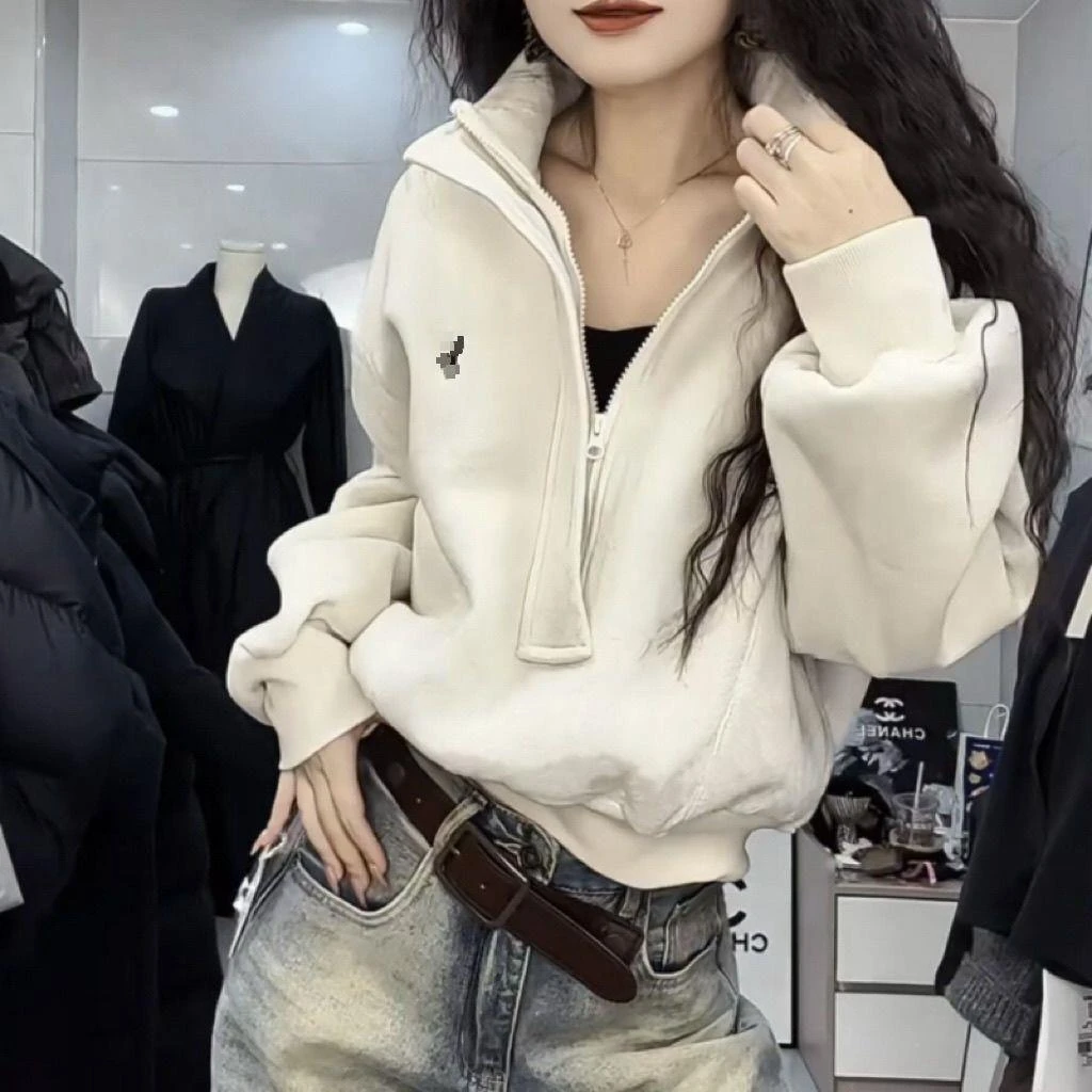 时尚休闲秋冬百搭显瘦网红韩版长袖女装卫衣高品质洋气加绒刺