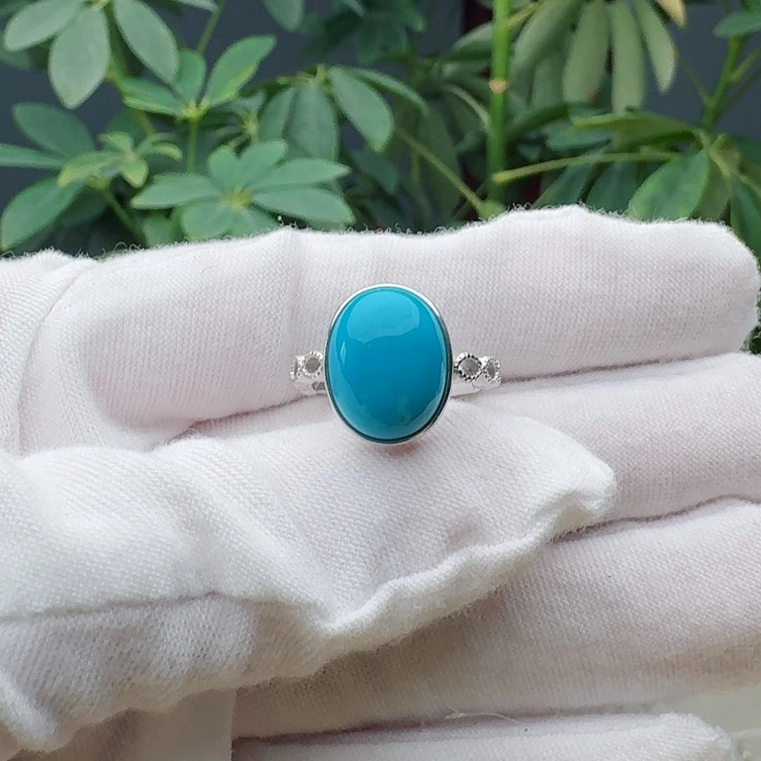 绿松石银S925镶嵌戒指戒指