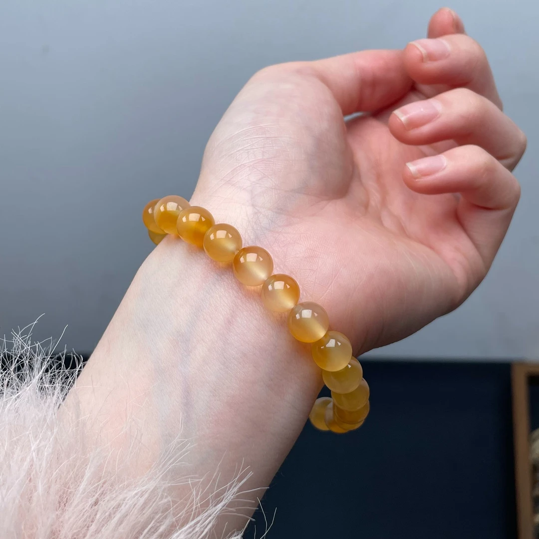 天然玛瑙锦鲤金金玛瑙玉髓宝石玉石手串珠串手链多样性发其一