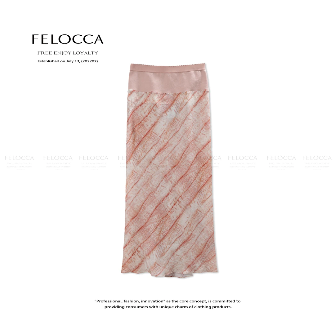 【FELOCCA】休闲印花结构鱼尾半裙25SBQ250