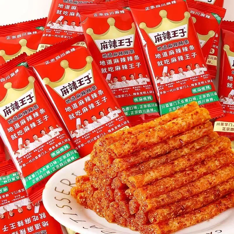 5根一袋8月麻辣王子辣条湖南特产怀旧面筋校园辣棒休闲麻辣零食