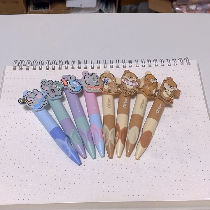 慕乐贴片卡通夹子笔8支