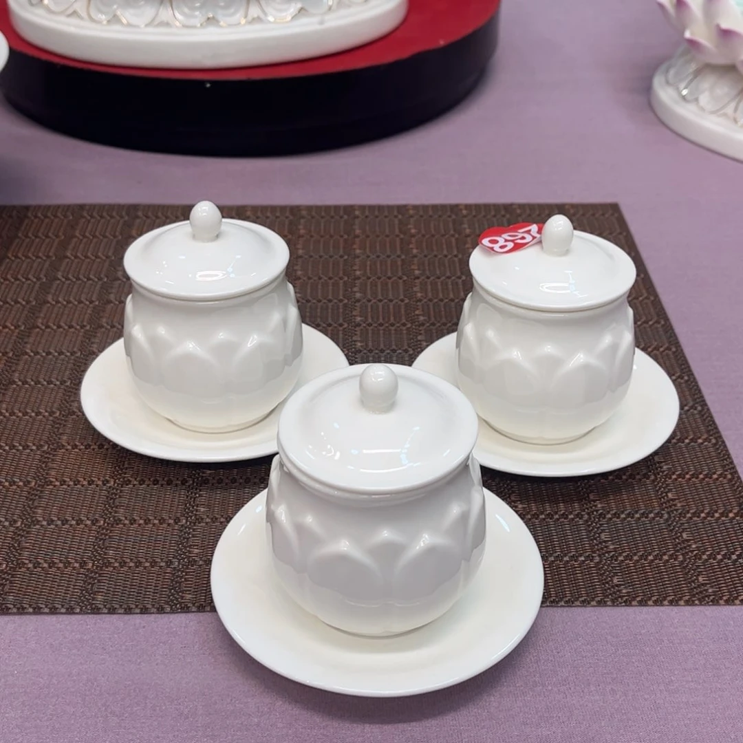 摆件帽**白瓷供水杯3个