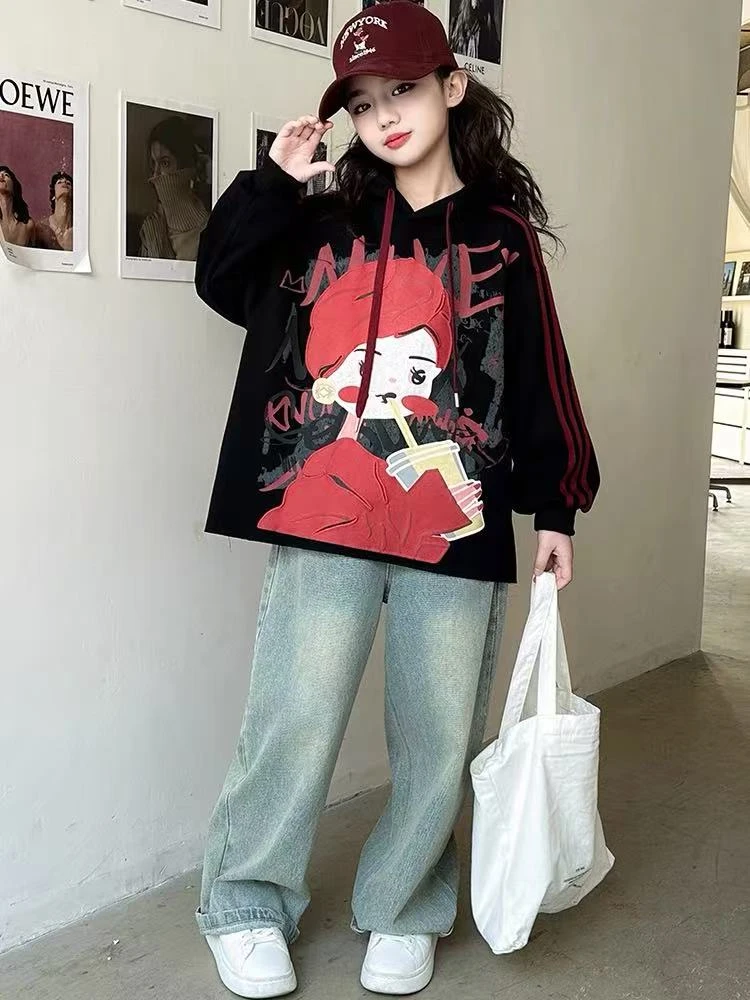 800025 童装女童套装 2025秋儿童女宝韩版洋气休闲运动两件套套装