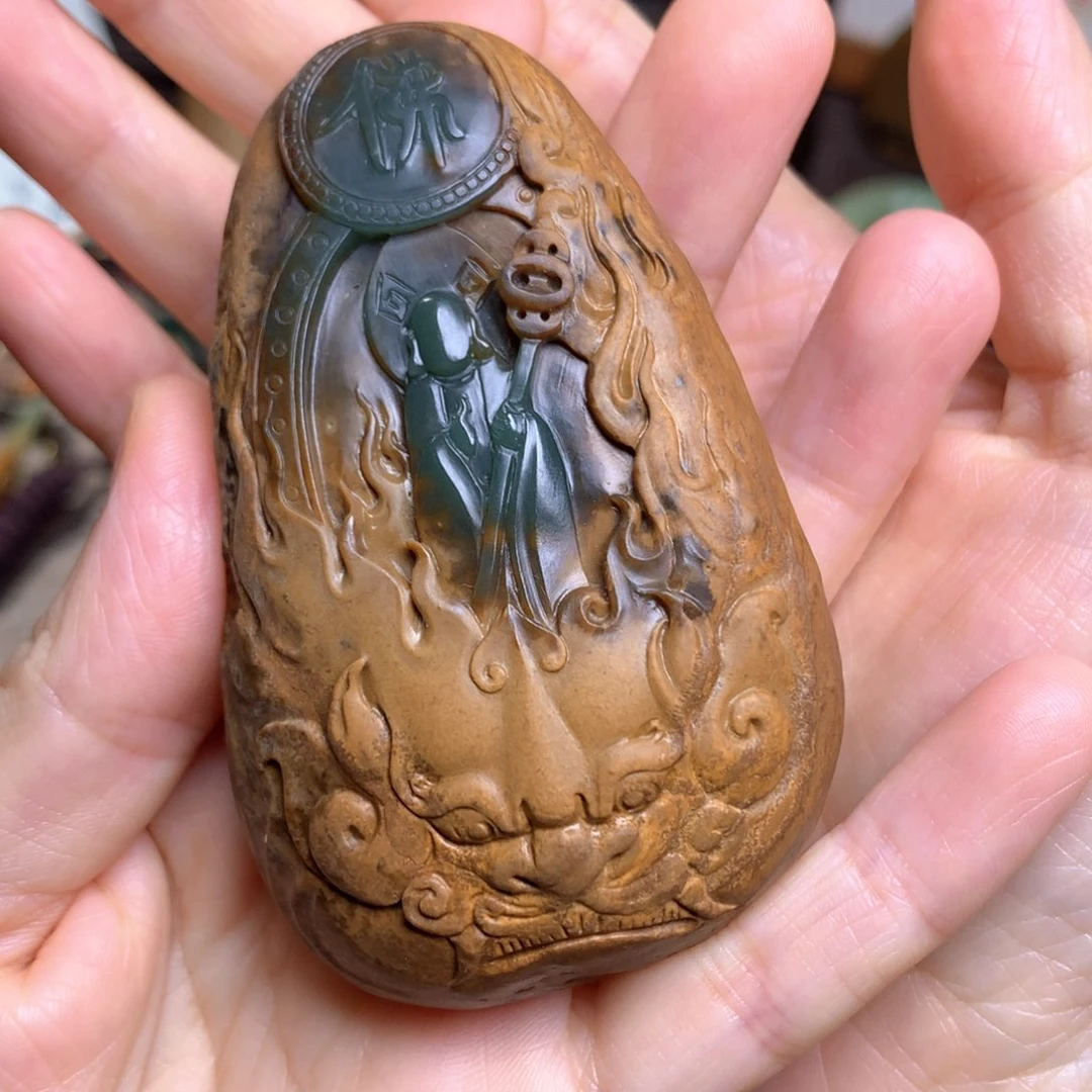 岫岩河磨玉（透闪石质玉）未镶嵌把件