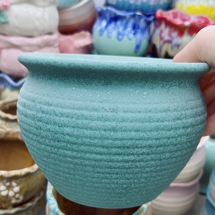多肉绿植陶瓷花盆9.9包邮，有孔