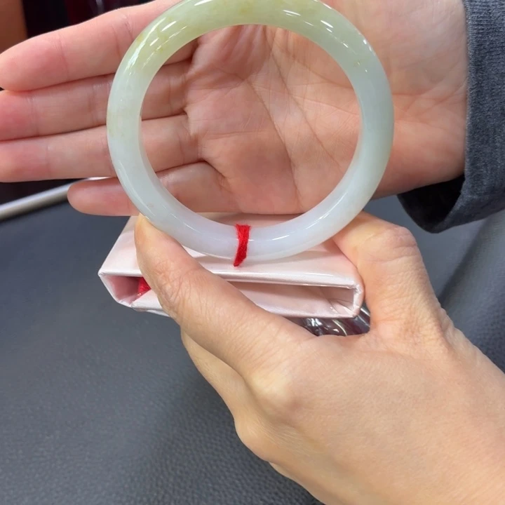 翡翠未镶嵌手镯黄翡桂花糕57.8圈口