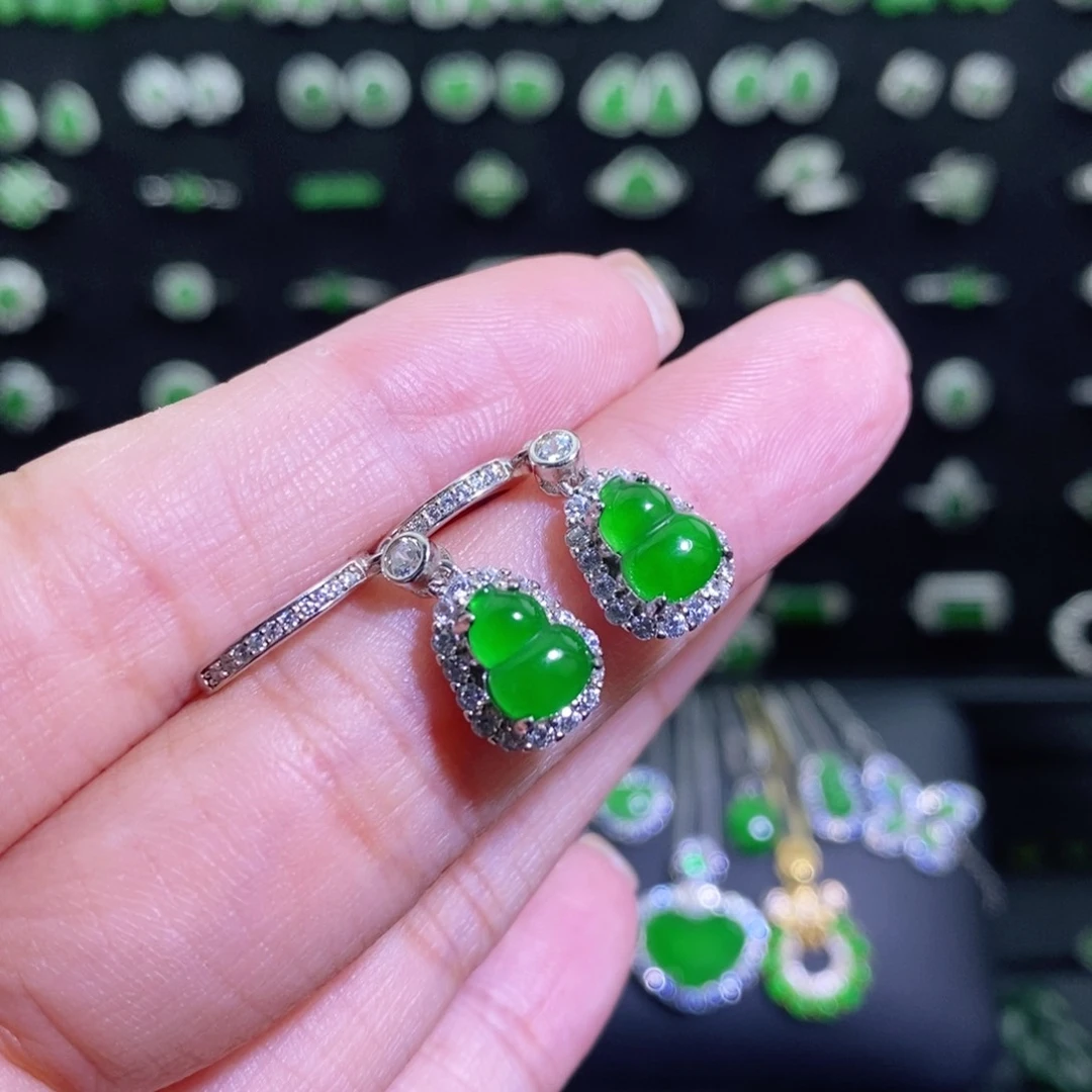 翡翠银S925镶嵌耳饰多样性