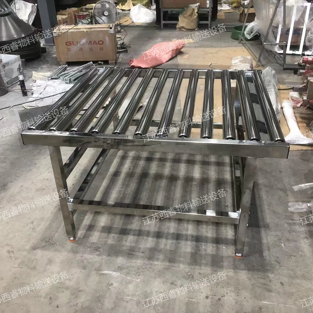 整体304不锈钢无动力滚筒输送机流水线不锈钢辊筒无动力滚筒输送
