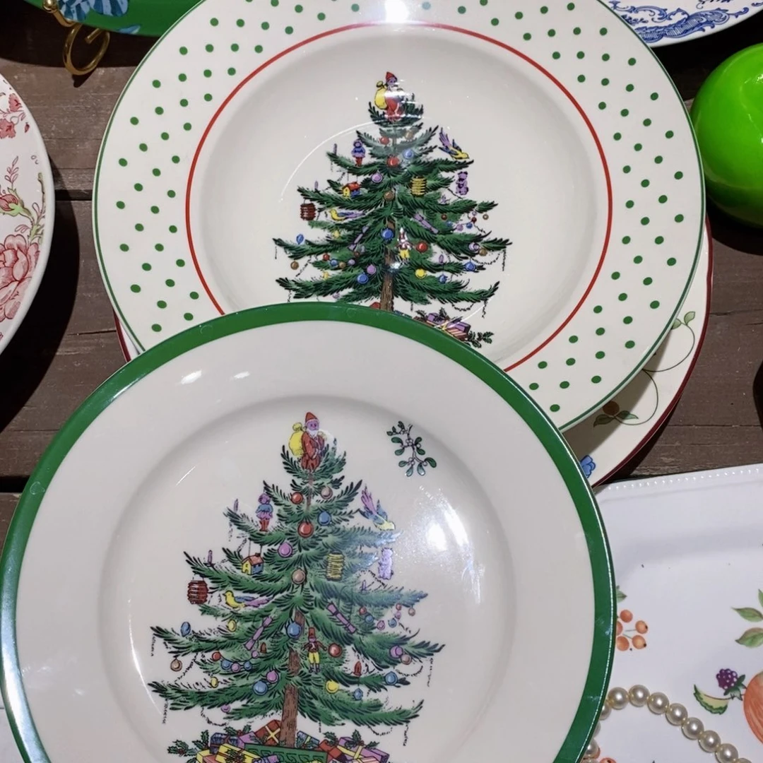 瓷圣诞树8寸➕草帽波点