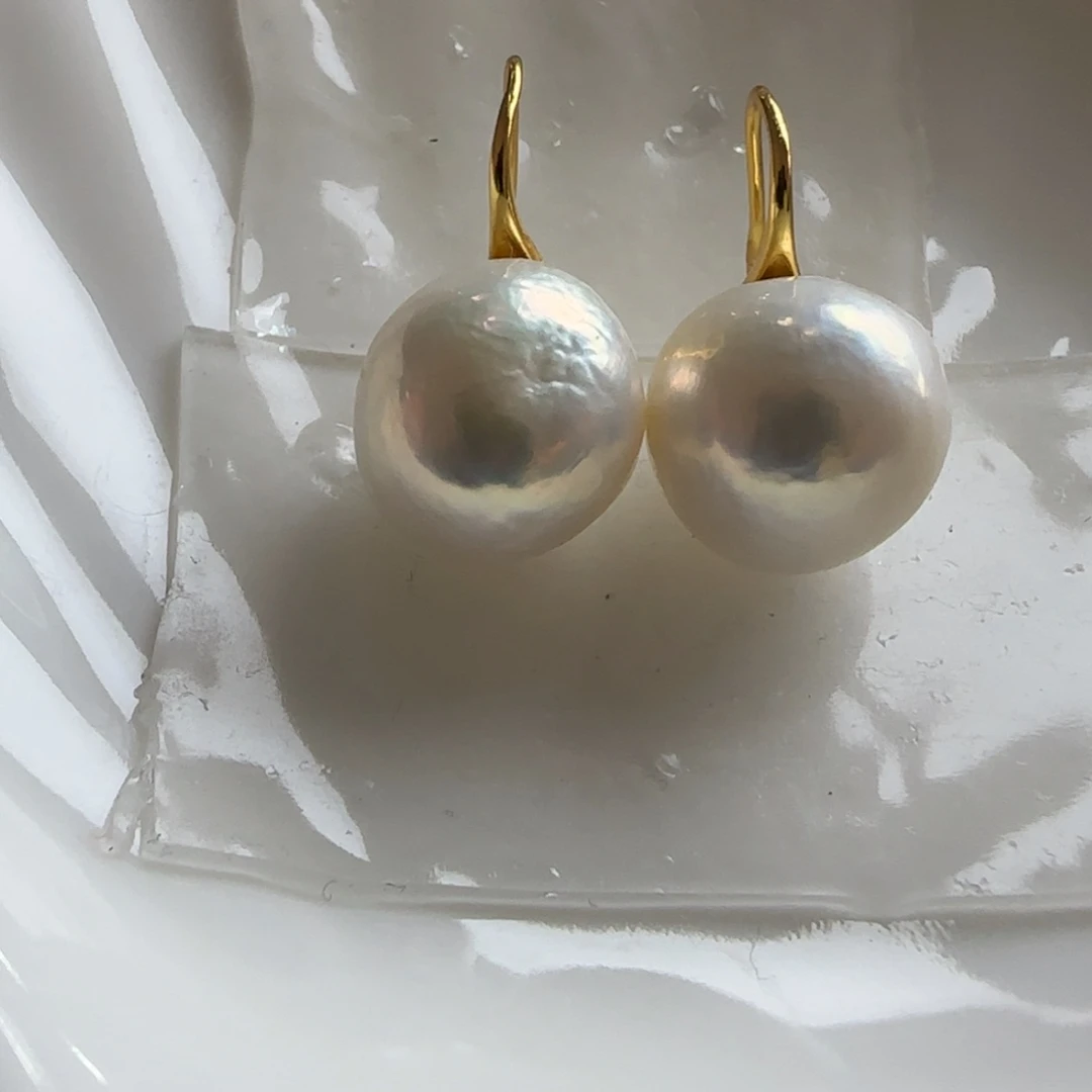 银S925镶嵌淡水珍珠耳饰