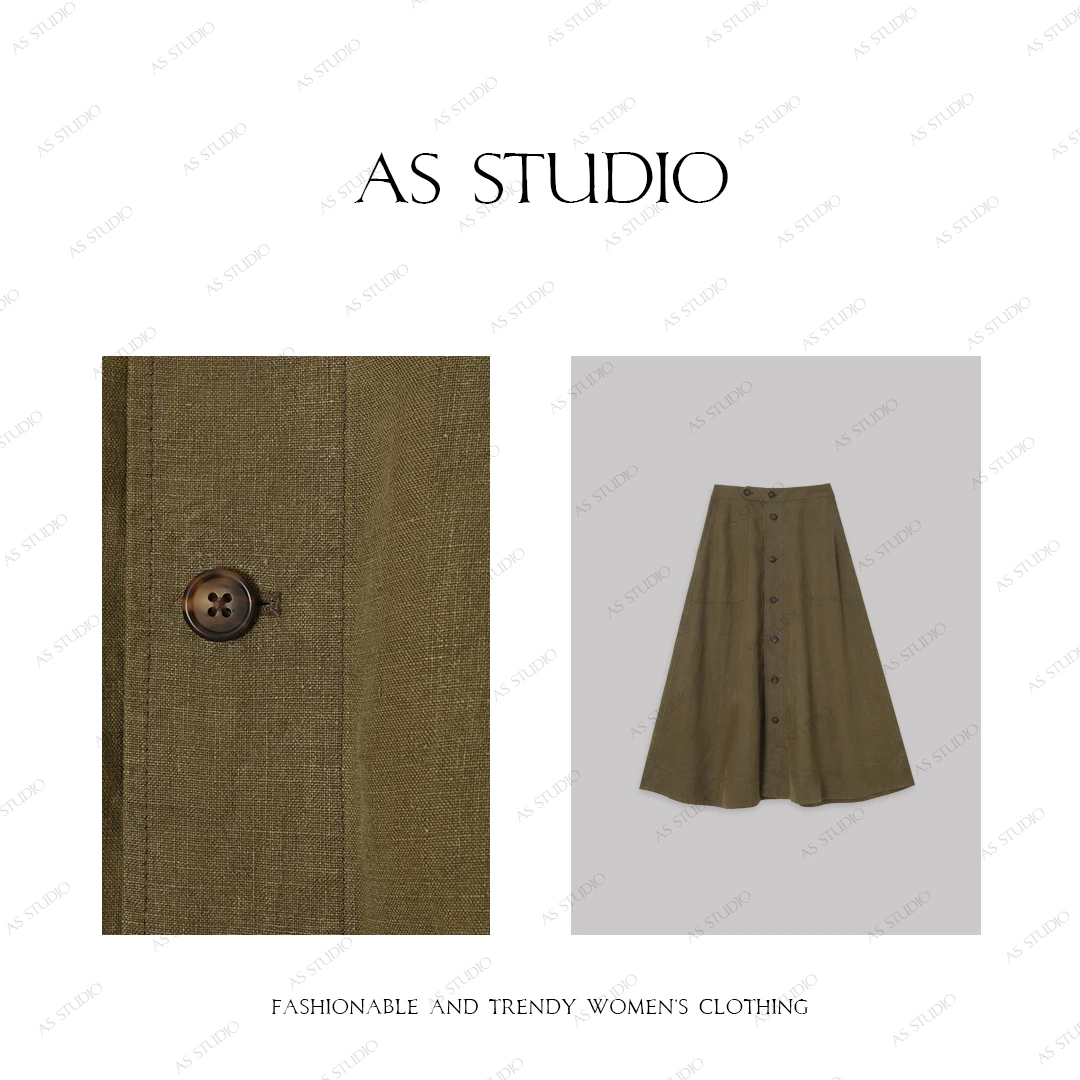 【AS迷笛】25年新定染复古牛仔色A字型显瘦百搭半身裙AS25XQZ4917