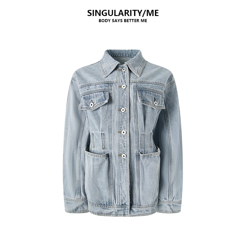 Singularity Me 10A 8105 美式复古水洗做旧黄猎装牛仔夹克外套
