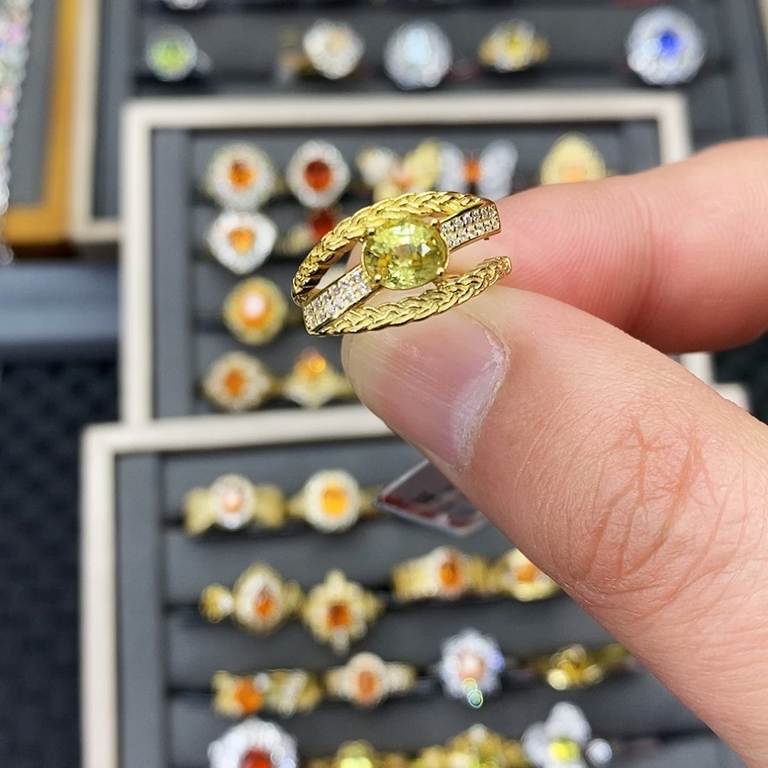 石榴石戒指银S925镶嵌