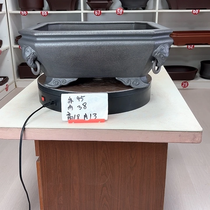 梦***奇紫砂花盆四方象头