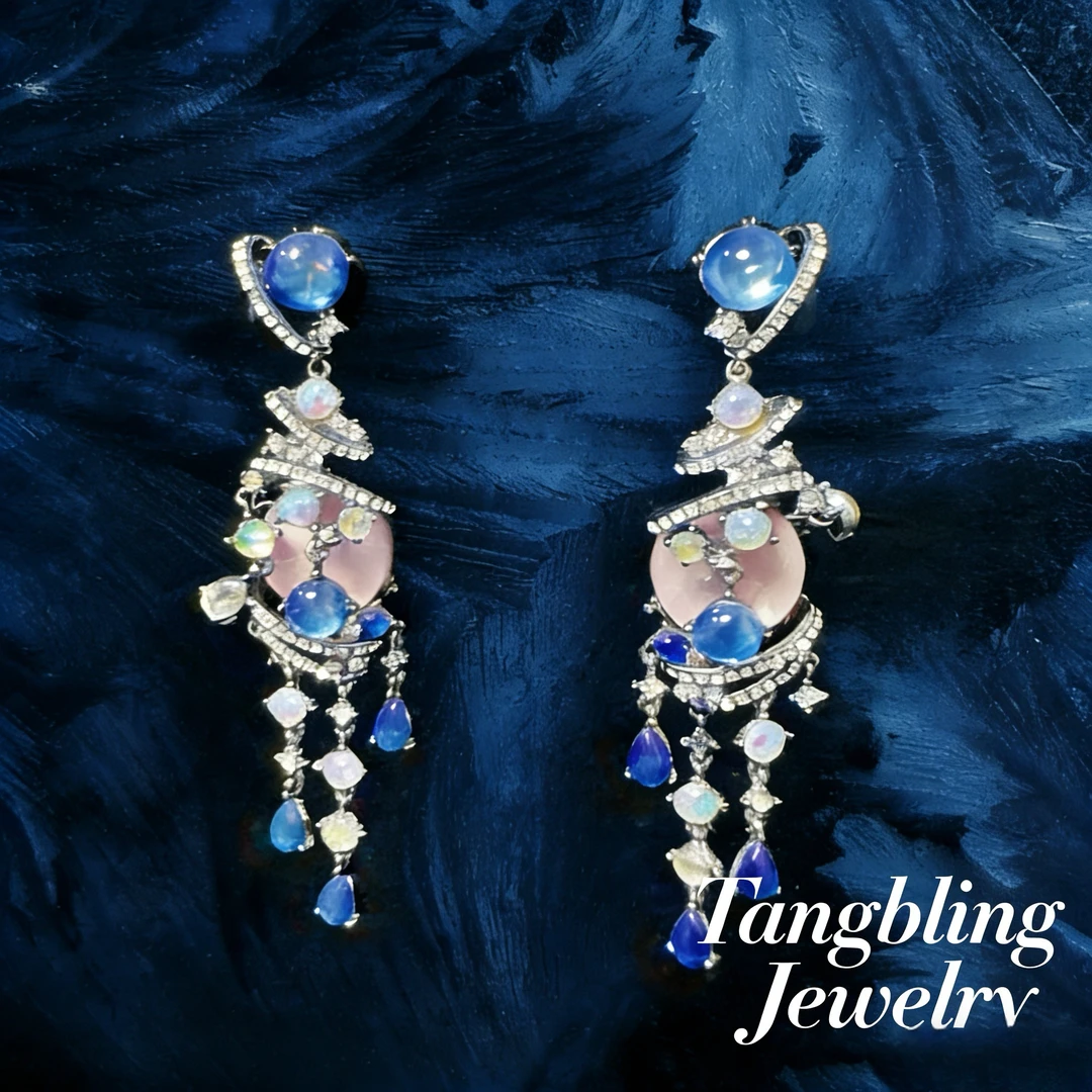 铜合金耳饰 「星海」 耳饰高档高级感奢华