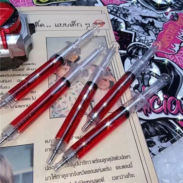 【佳宝】ins血腥注射器针筒笔暴力萝莉土酷Y2K辣妹千禧cos搞怪