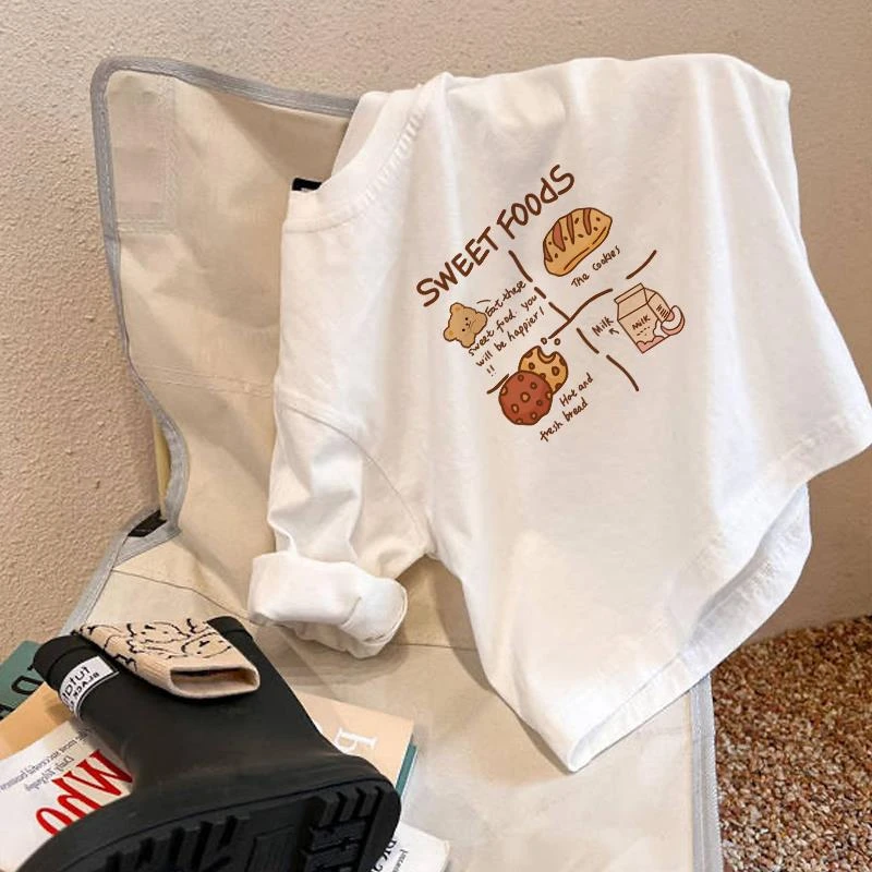 FAVMARTHA-儿童套装纯棉长袖内搭衣春秋新款洋派宝宝白色恤中大童