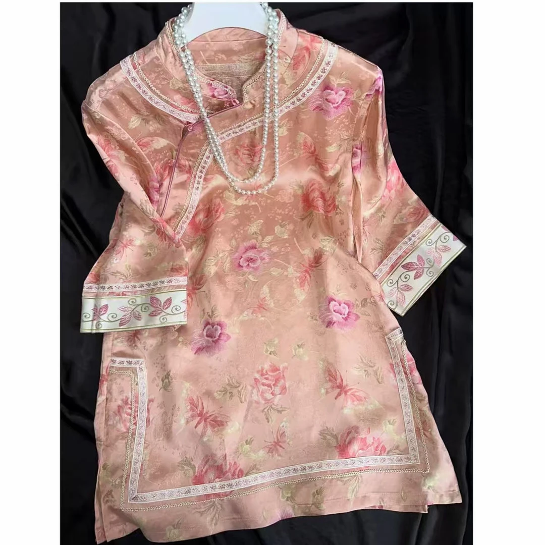 爆款春秋新款女士新中式格格服气质百搭年轻高贵连衣裙国风