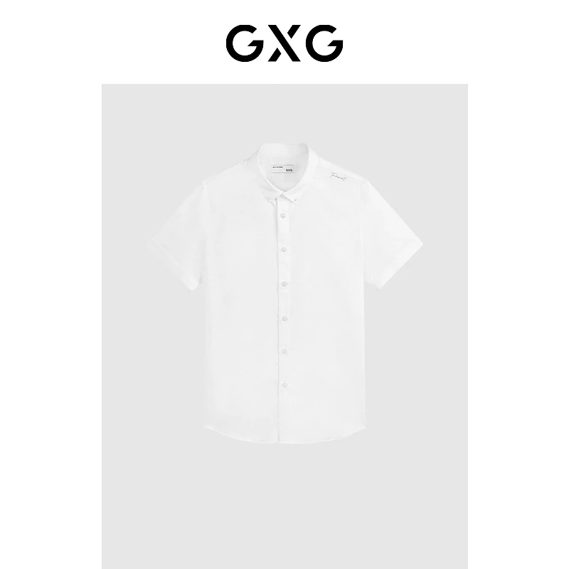 GXG男装 多色商务免烫短袖衬衫 夏季时尚百搭简约#G24X232027