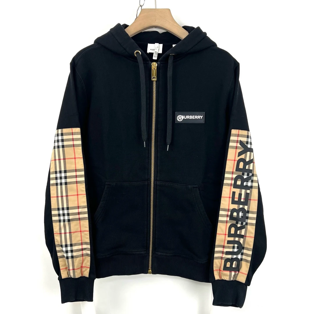 95新 BURBERRY/博柏利 S码/手臂格纹logo字母外套/06483