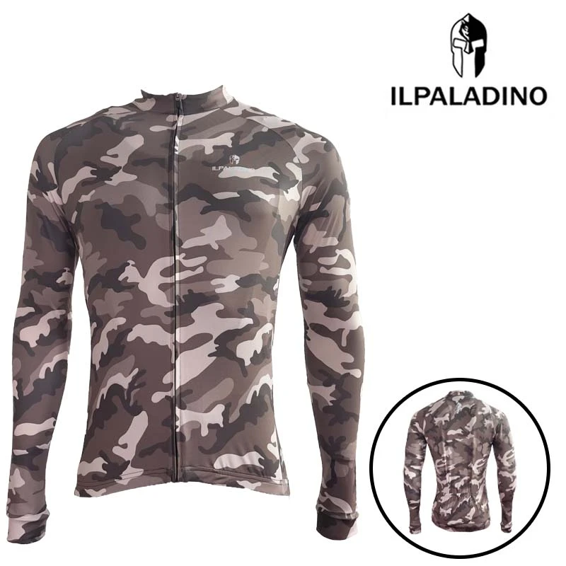SQ 496【黄迷彩抓绒长袖男士】ILPALADINO骑行服长袖春秋冬