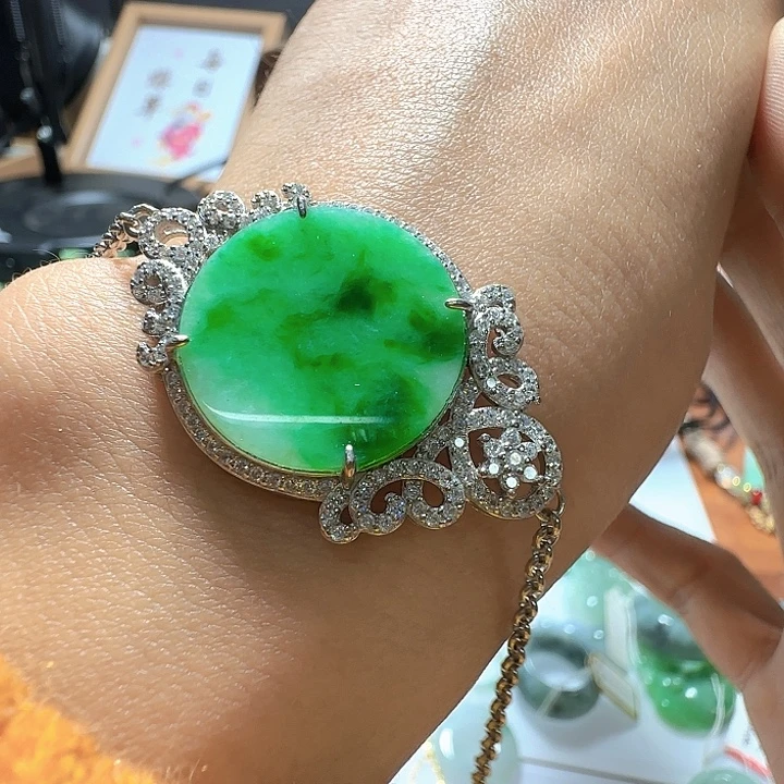 翡翠银S925镶嵌戒指翡翠660