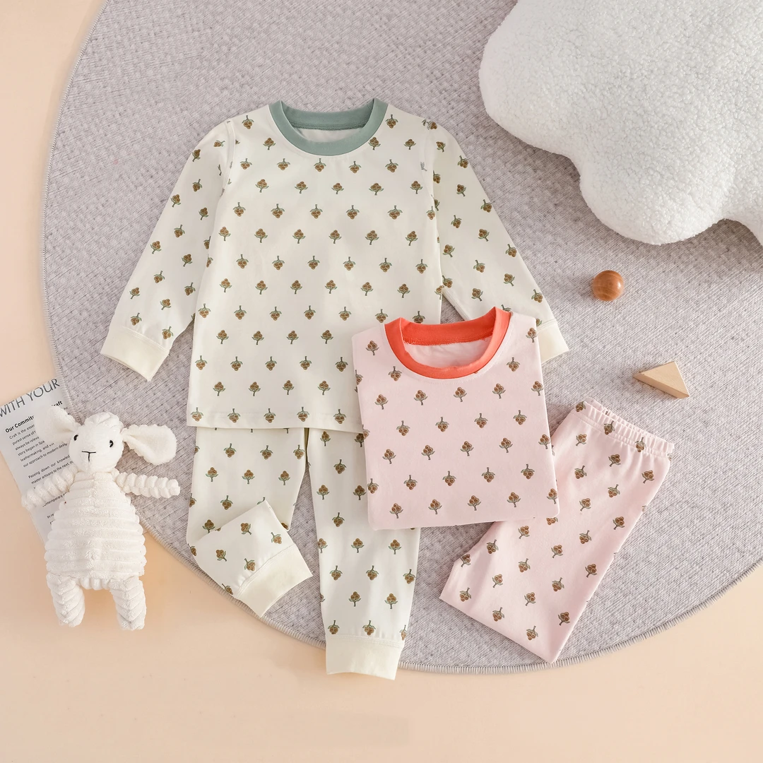 儿童家居服套装女中小童向日葵云感套装螺口C4512316