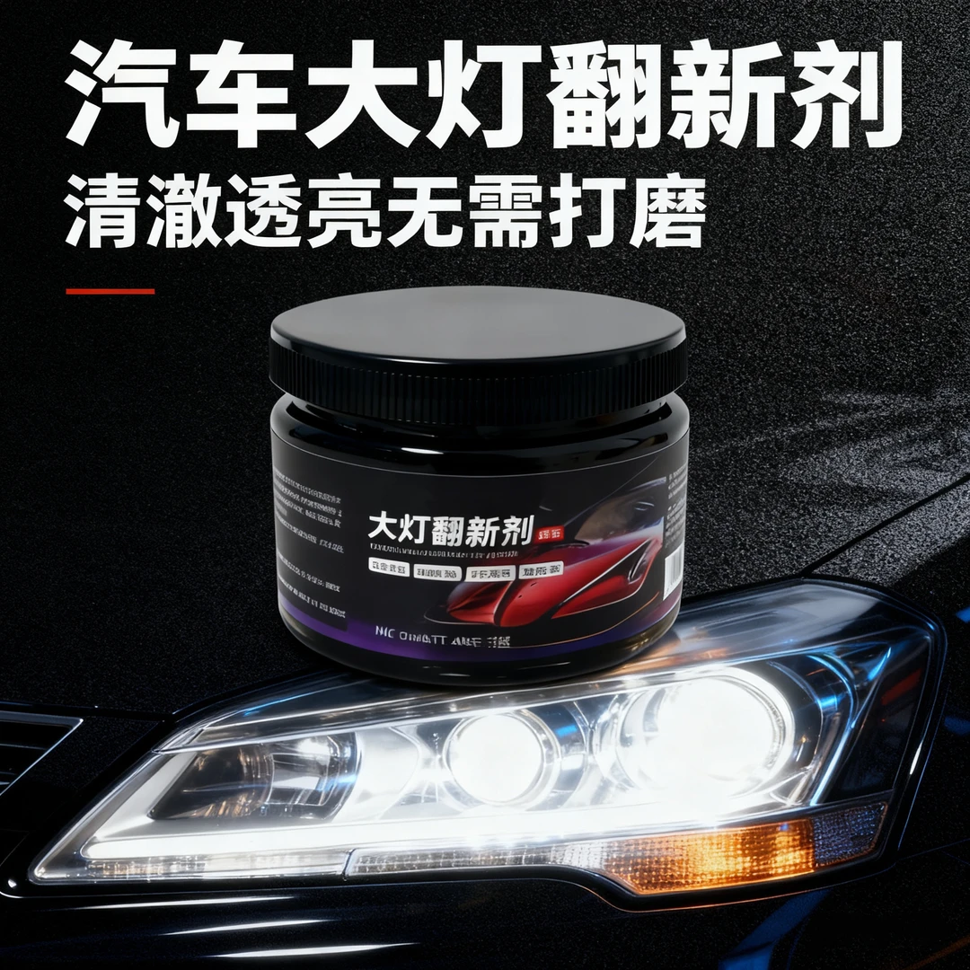 汽车大灯去黄修复液无需打磨一擦即亮解决发黄难题