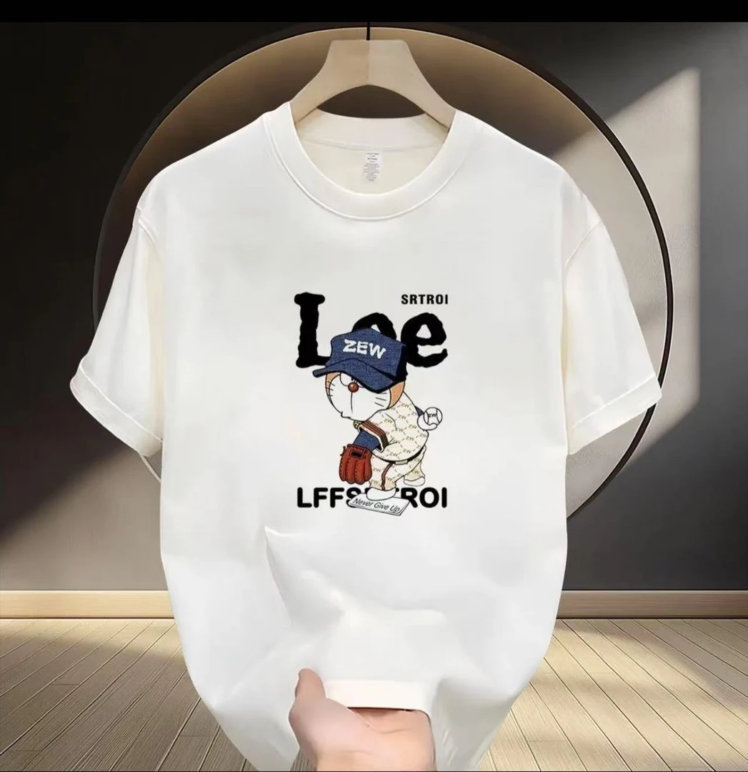 重磅新疆长绒棉夏季短袖男女休闲透气圆领印花纯棉T恤棒球