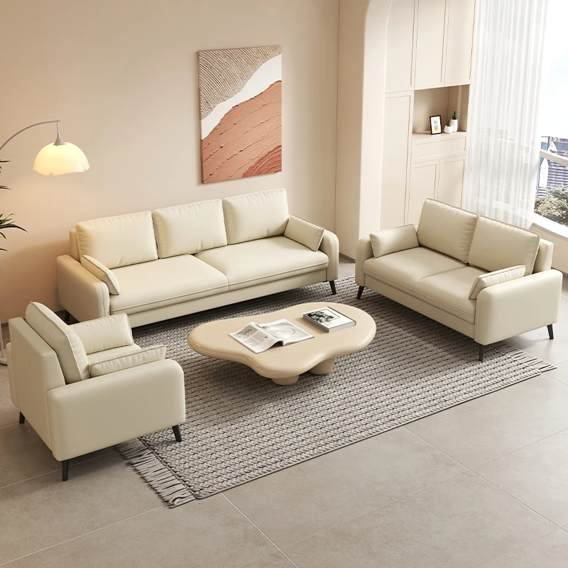 小户型沙发客厅卧室出租房公寓双人美容院休息区接待简约现代轻奢