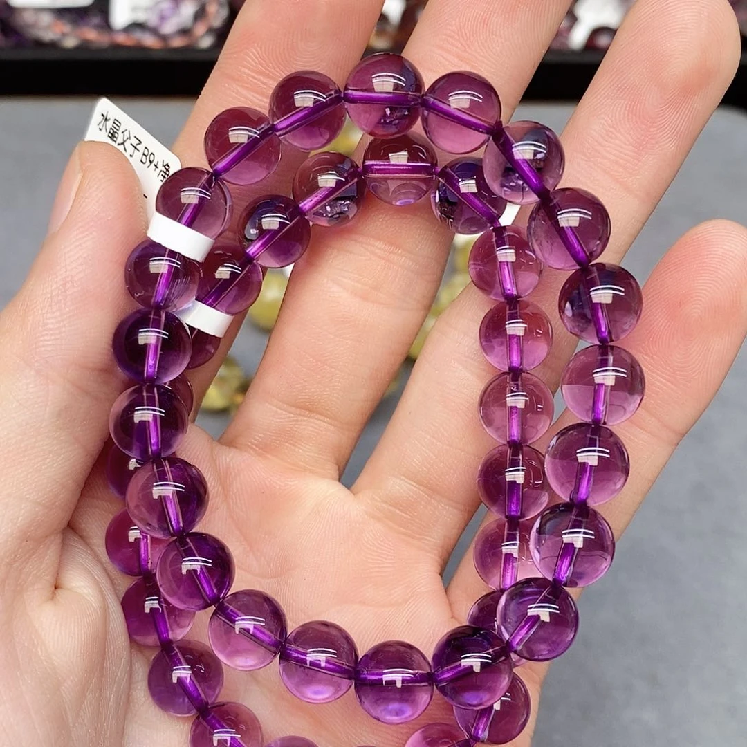 水晶手链未镶嵌15紫水晶9mm多样性发其一