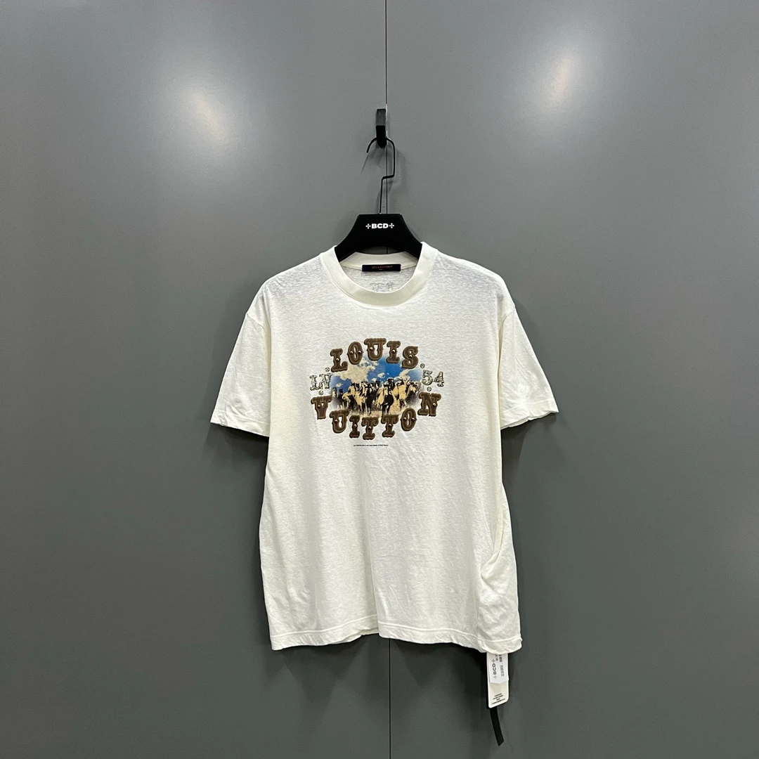 未使用 LouisVuitton/路易威登 楠 烫钻字母西部短袖 M码/011203