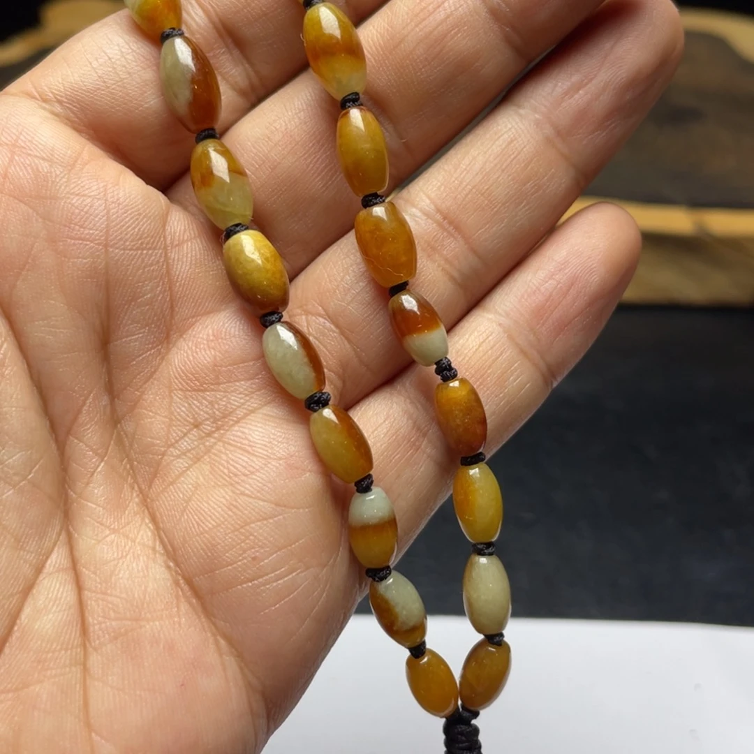 未镶嵌定制翡翠红翡鸳鸯珠手链