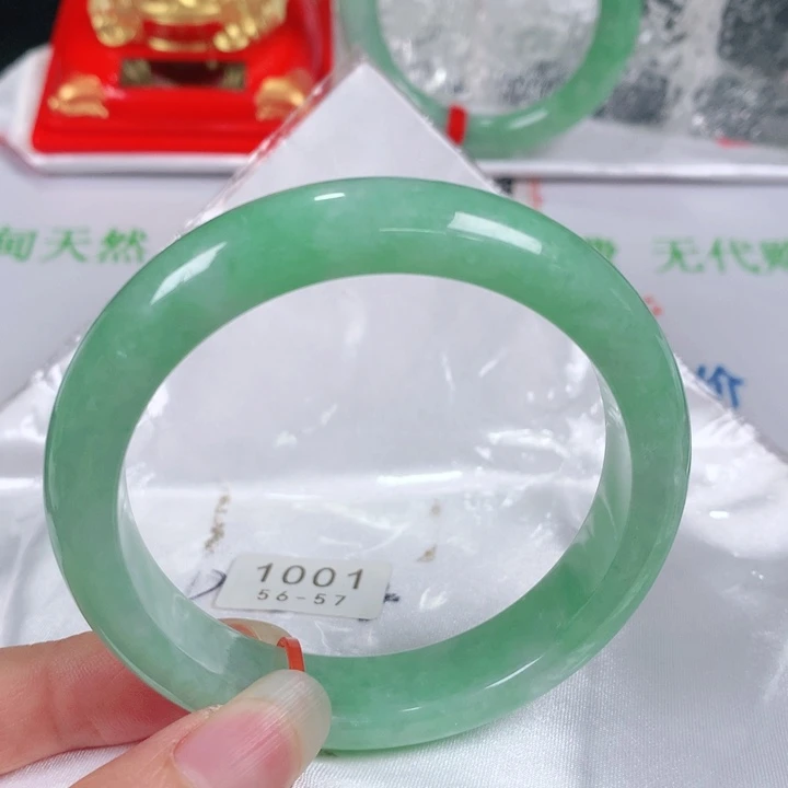未镶嵌手镯翡翠   编号1001 正圈56-57 福利镯