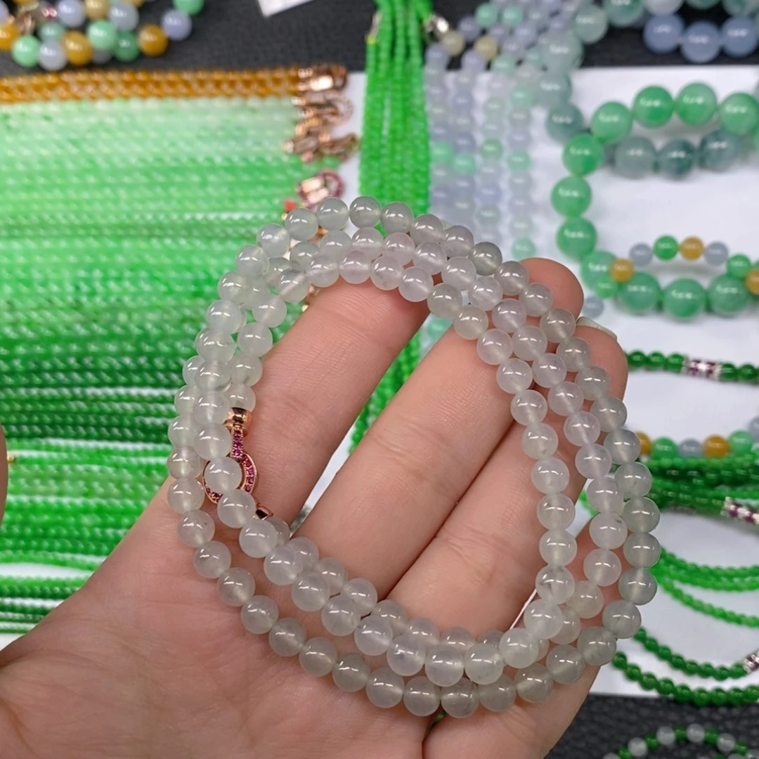 颈饰未镶嵌翡翠缅甸天然翡翠冰种项链6