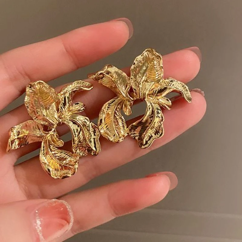 合金亚克力耳饰 耳钉法式复古金属感冷淡风韩国网红耳饰女