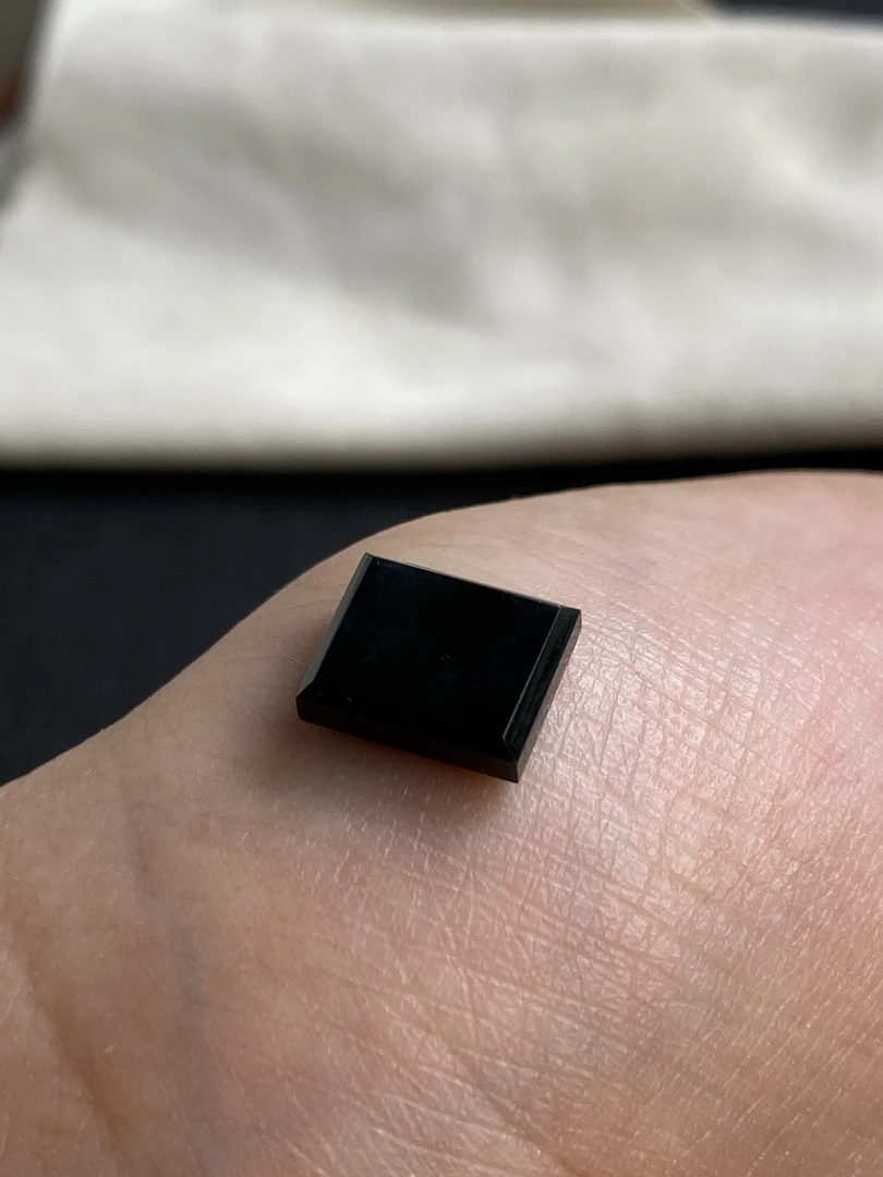 翡翠墨翠无事牌方牌裸石