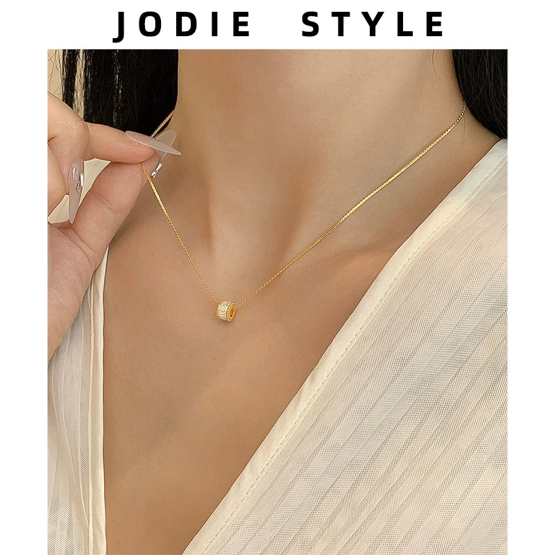 铜项链 【圆圈项链】气质细链锁骨圆圈项链小众精致设计感项链配饰