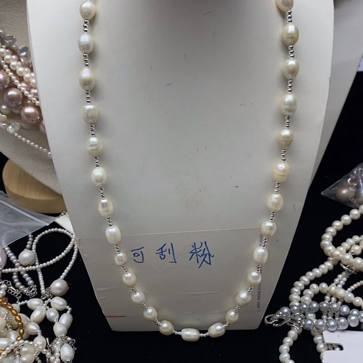 颈饰银S925镶嵌淡水珍珠