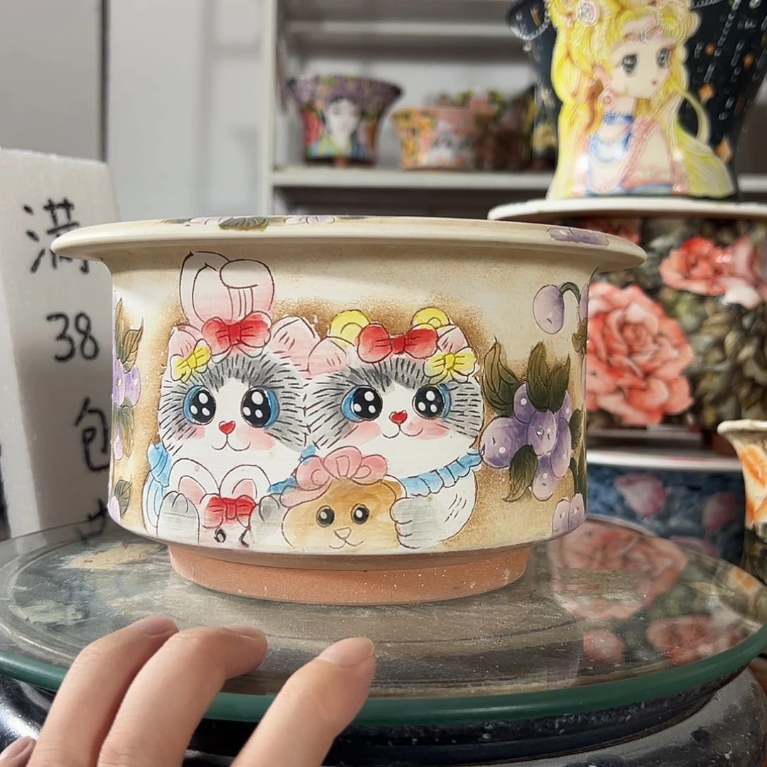 ****٭景德镇手绘花盆幸运花盆