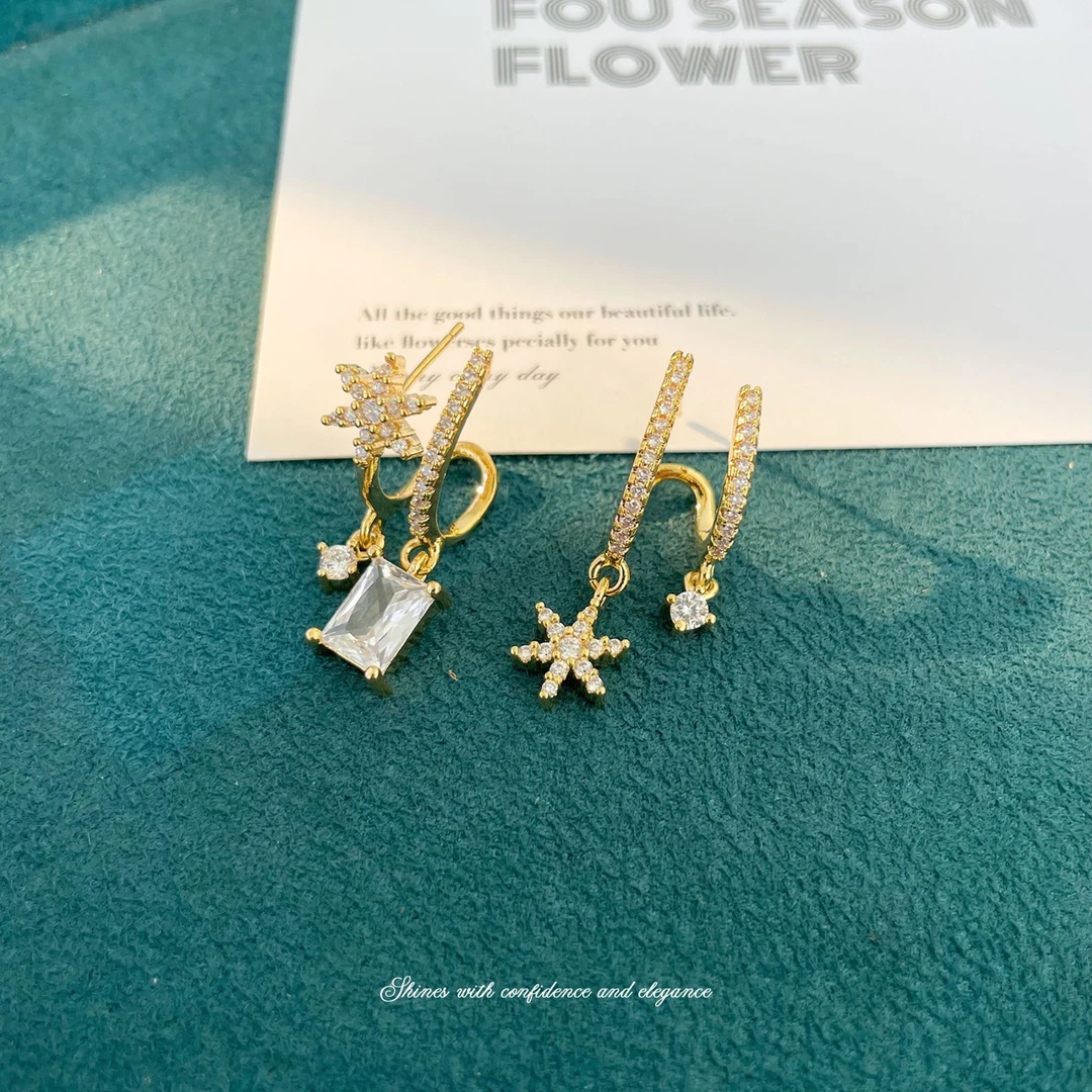 铜合金耳饰 AL5944新款精致感雪花氛围感百搭耳环