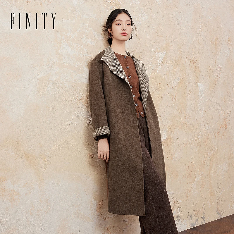 【立子专属】FINITY 新品外套气质时尚中长款双面呢 F21X9D30D4