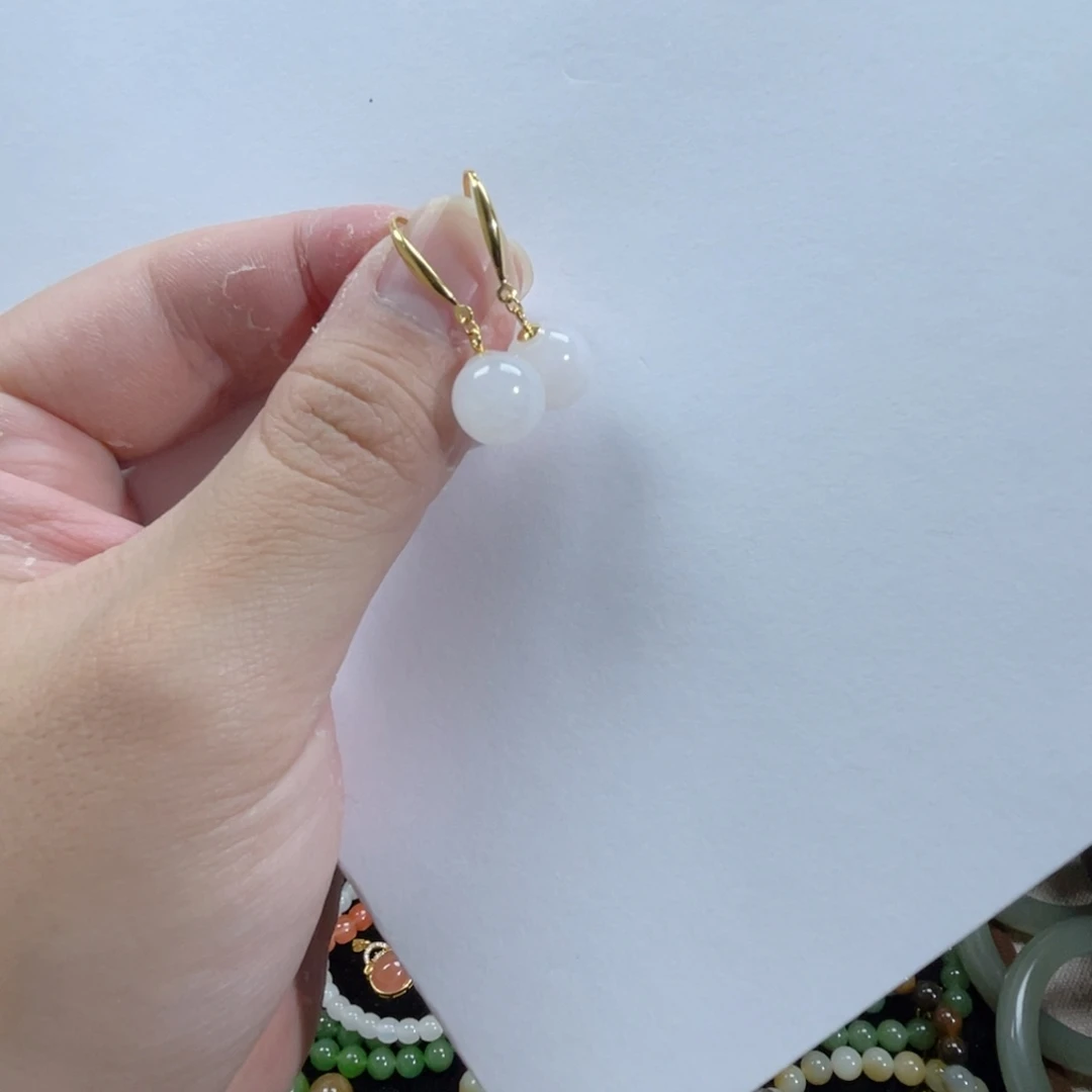 和田玉戒指银S925镶嵌