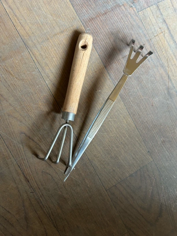 直播间不锈钢耙子镊子两个有瑕疵不影响使用